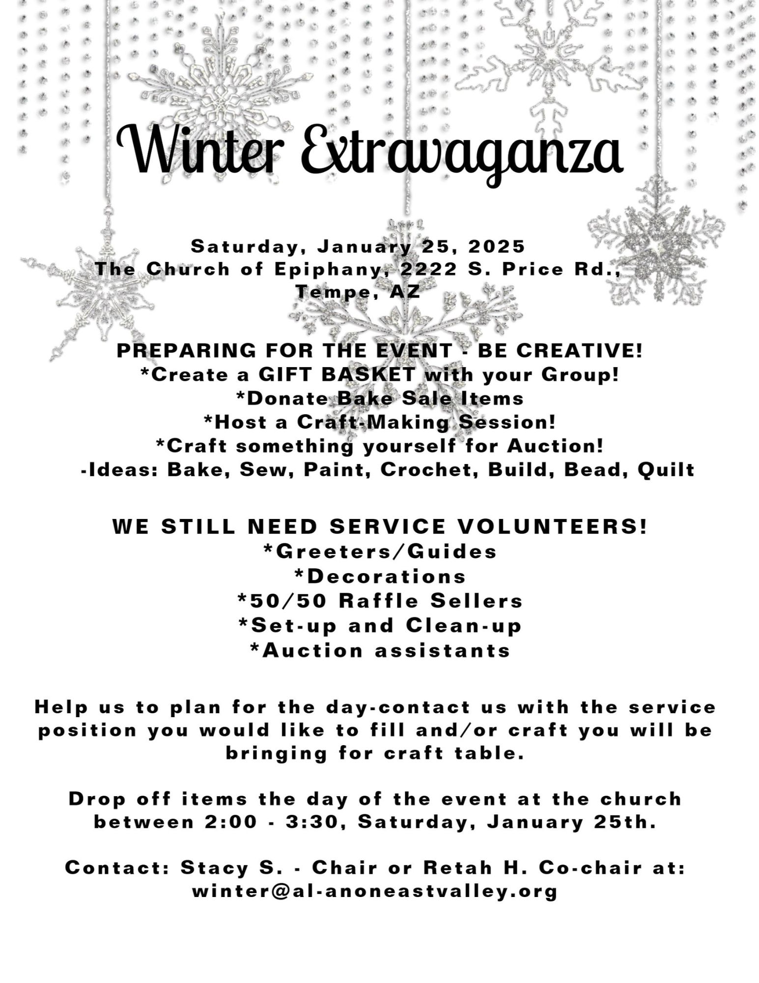 2025 EVIC Winter Extravaganza - Volunteers & Donations Needed